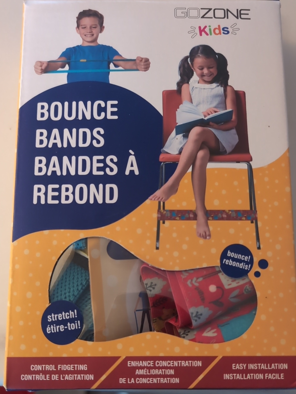 Bounce Bands - Multicolor Stretch Bands for Kids' Chairs